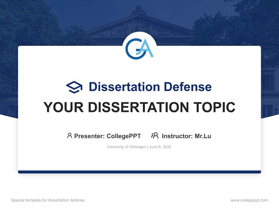 University of Göttingen Graduation Thesis Defense PPT Template4:3 ratio PPT effect preview image7