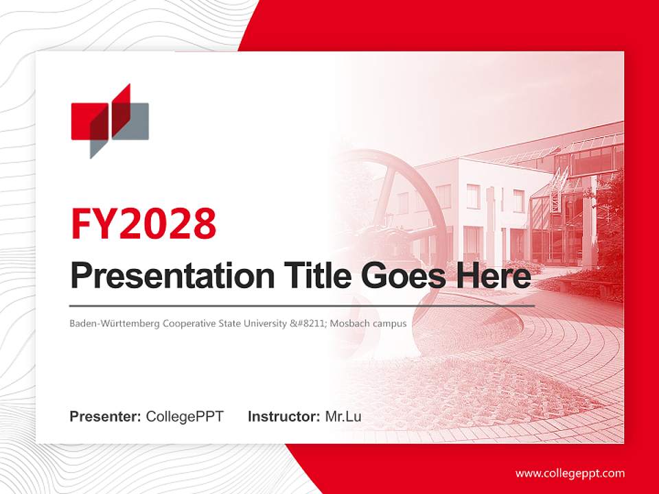 Baden-Württemberg Cooperative State University – Mosbach campus Academic Presentation/Research Findings Report PPT Template4:3 ratio PPT effect preview image5