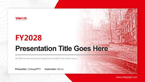 VICTORIA International University of Applied Sciences – Baden-Baden campus Academic Presentation/Research Findings Report PPT Template