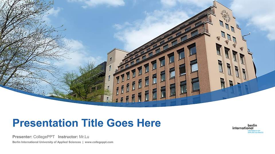 Berlin International University of Applied Sciences Course/Courseware Creation PPT Template16:9 ratio PPT effect preview image