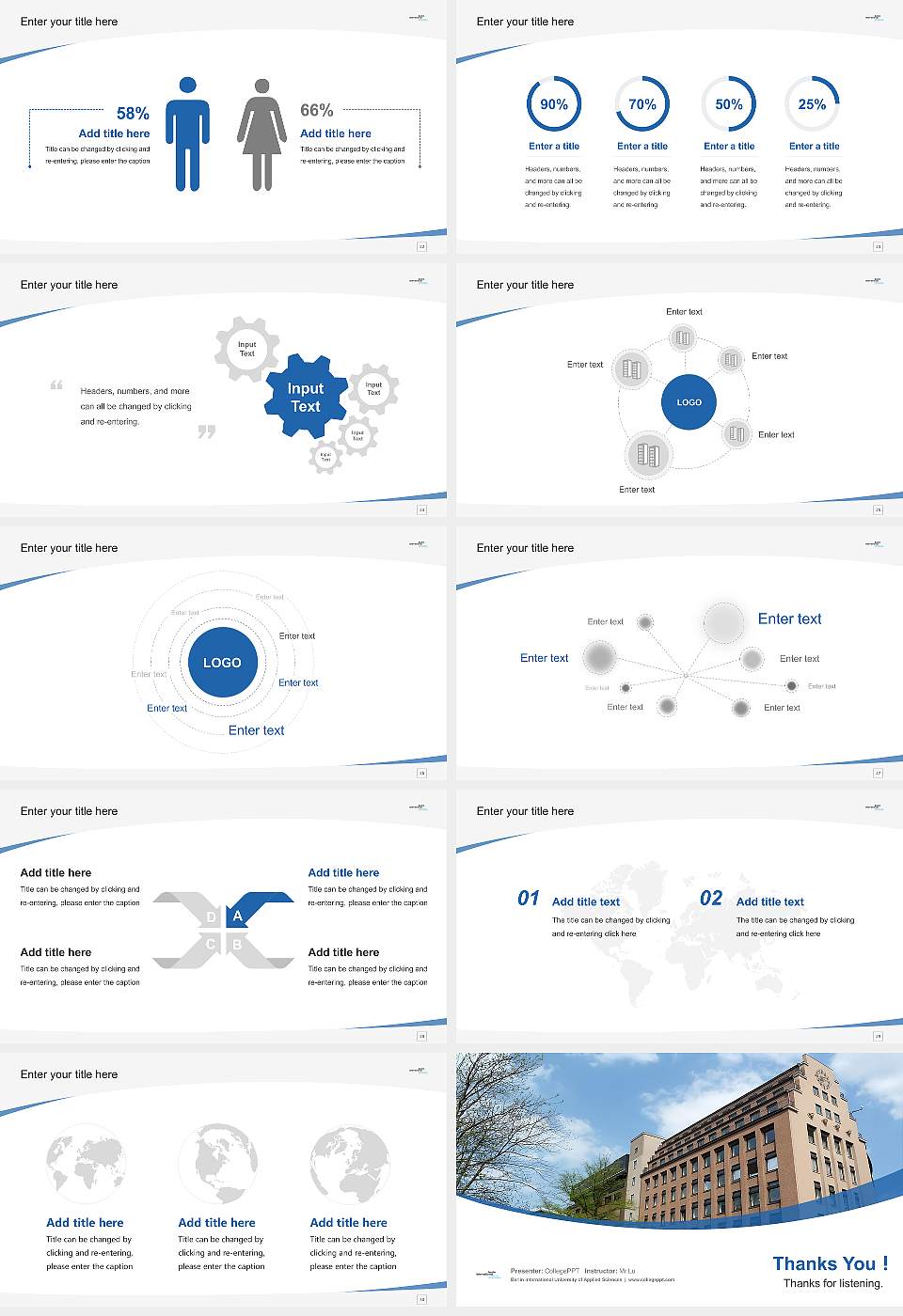 Berlin International University of Applied Sciences Course/Courseware Creation PPT Template16:9 ratio PPT effect preview image4