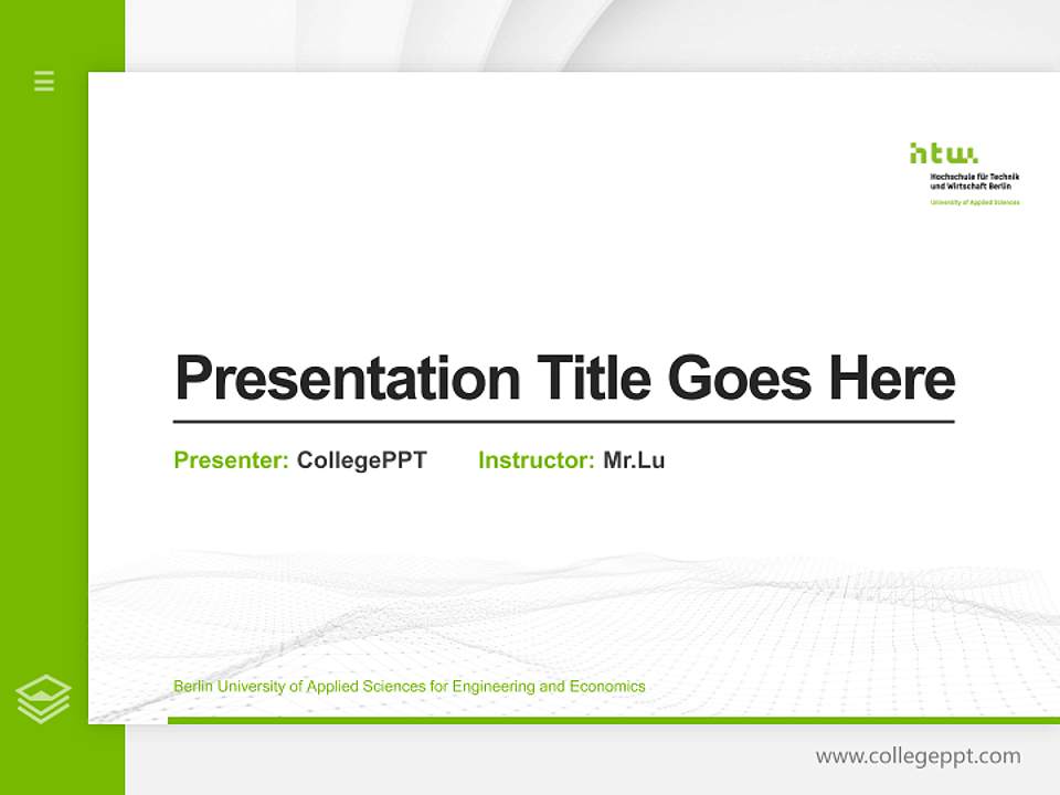 Berlin University of Applied Sciences for Engineering and Economics Thesis Proposal/Graduation Defense PPT Template4:3 ratio PPT effect preview image5