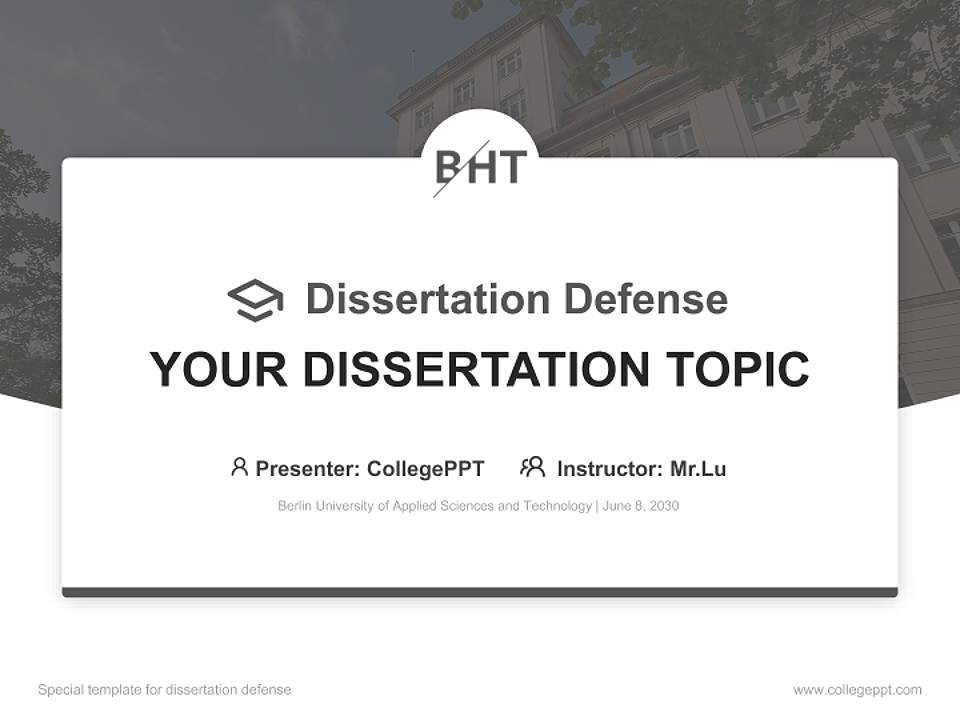 Berlin University of Applied Sciences and Technology Graduation Thesis Defense PPT Template4:3 ratio PPT effect preview image7