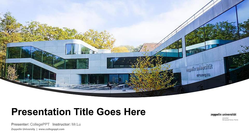 Zeppelin University Course/Courseware Creation PPT Template16:9 ratio PPT effect preview image