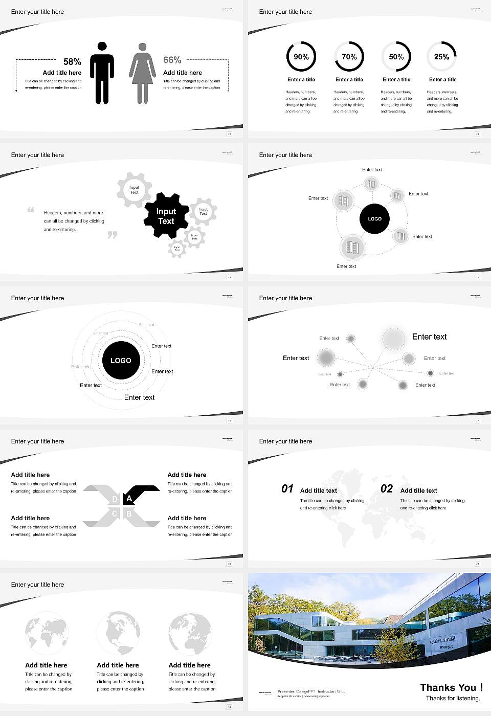 Zeppelin University Course/Courseware Creation PPT Template16:9 ratio PPT effect preview image4
