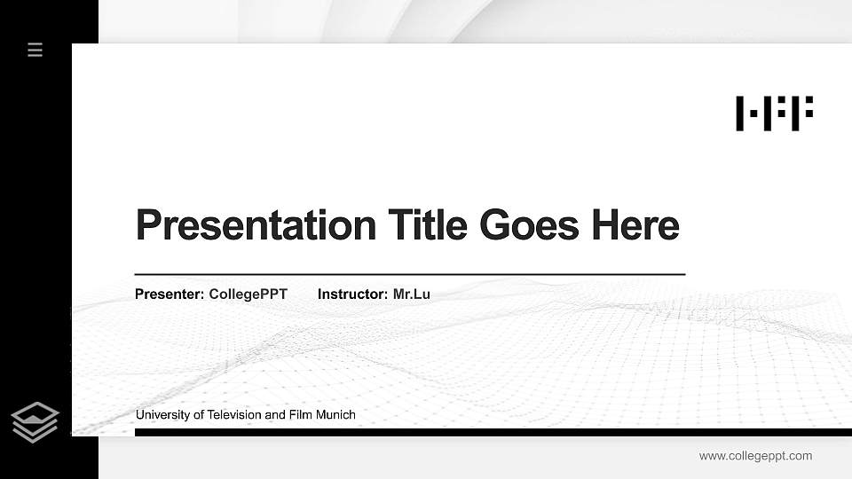 University of Television and Film Munich Thesis Proposal/Graduation Defense PPT Template16:9 ratio PPT effect preview image