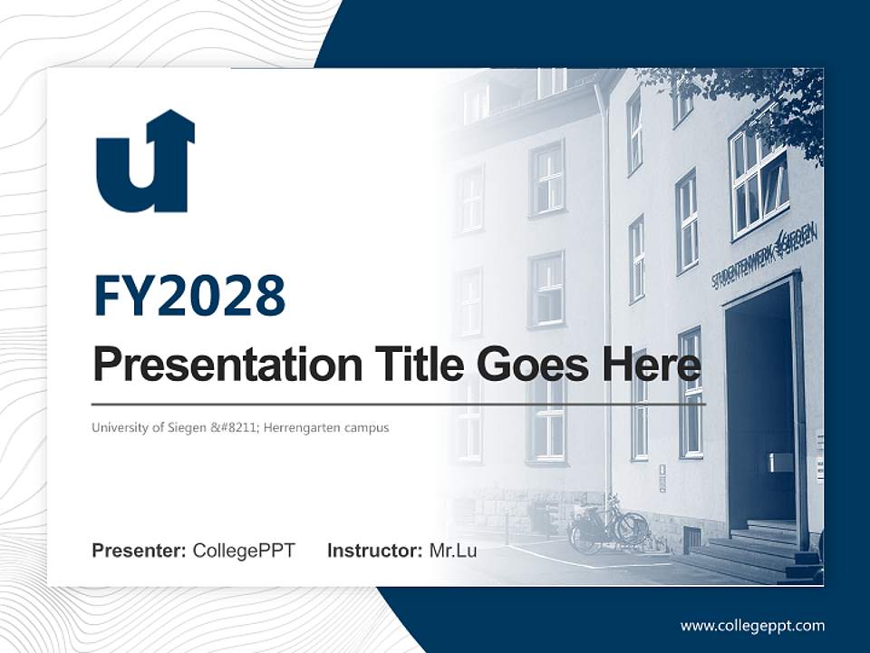 University of Siegen – Herrengarten campus Academic Presentation/Research Findings Report PPT Template4:3 ratio PPT effect preview image5