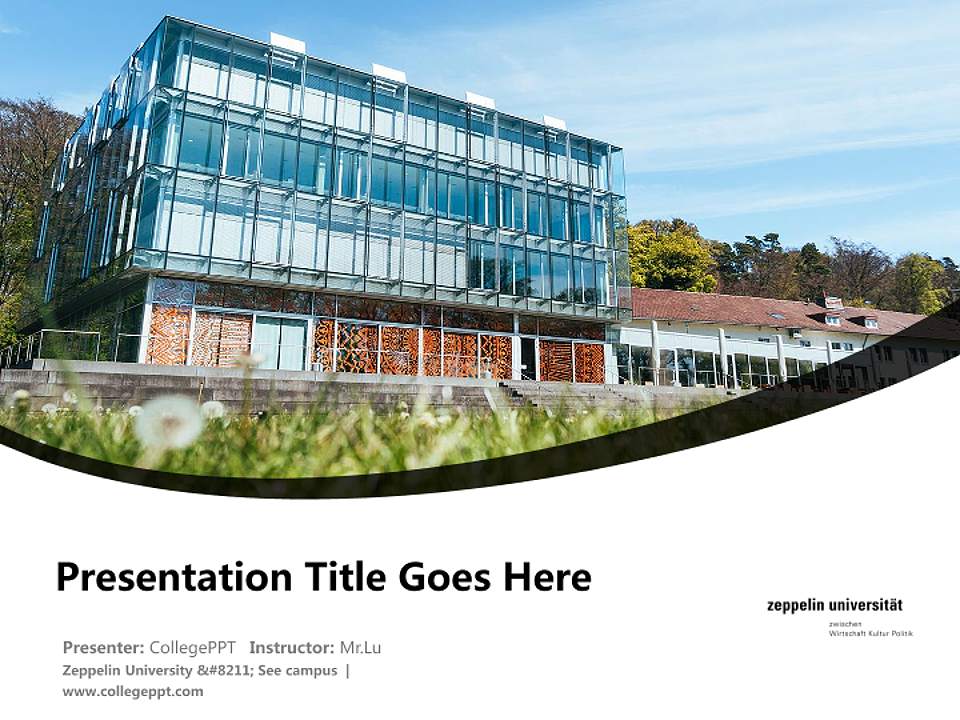 Zeppelin University – See campus Course/Courseware Creation PPT Template4:3 ratio PPT effect preview image5