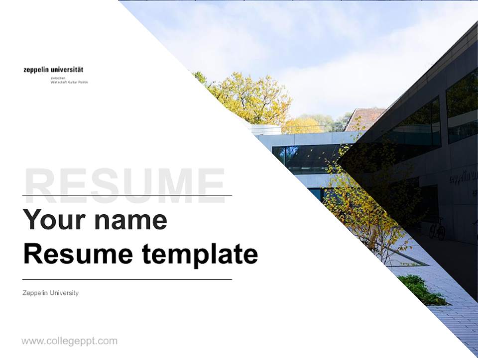 Zeppelin University Resume PPT Template4:3 ratio PPT effect preview image5