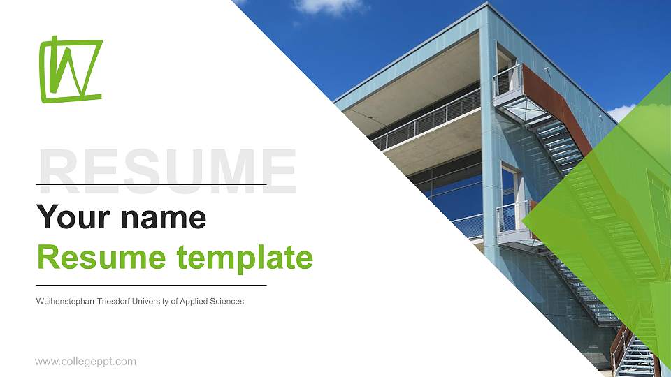 Weihenstephan-Triesdorf University of Applied Sciences Resume PPT Template16:9 ratio PPT effect preview image