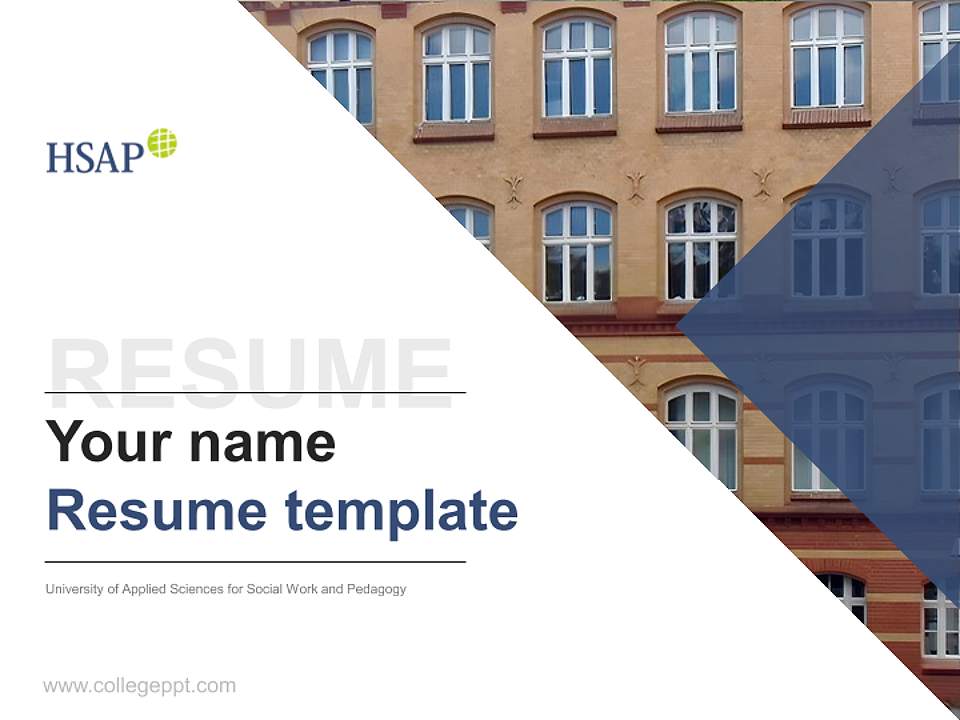 University of Applied Sciences for Social Work and Pedagogy Resume PPT Template4:3 ratio PPT effect preview image5