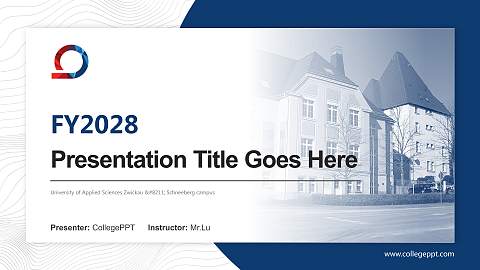 University of Applied Sciences Zwickau – Schneeberg campus Academic Presentation/Research Findings Report PPT Template