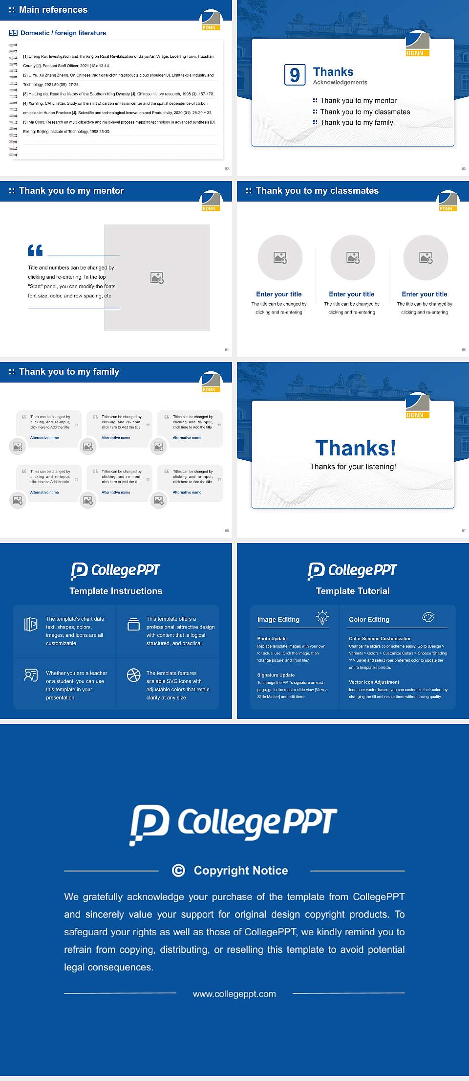 University of Bonn Graduation Thesis Defense PPT Template4:3 ratio PPT effect preview image7