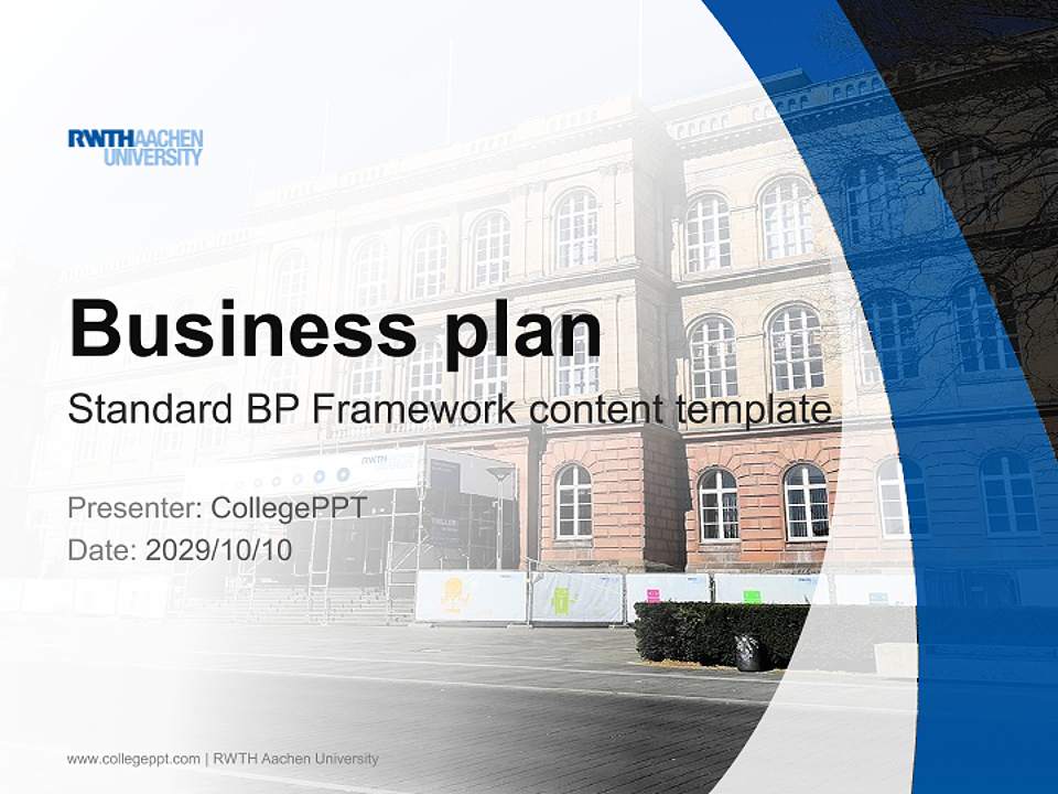 RWTH Aachen University Competition/Entrepreneurship Contest PPT Template4:3 ratio PPT effect preview image9