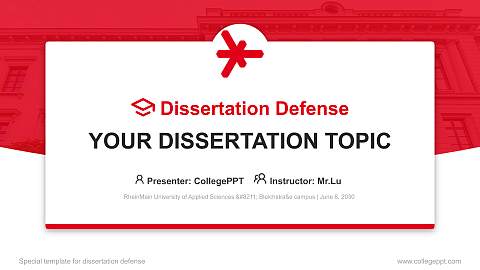 RheinMain University of Applied Sciences – Bleichstraße campus Graduation Thesis Defense PPT Template