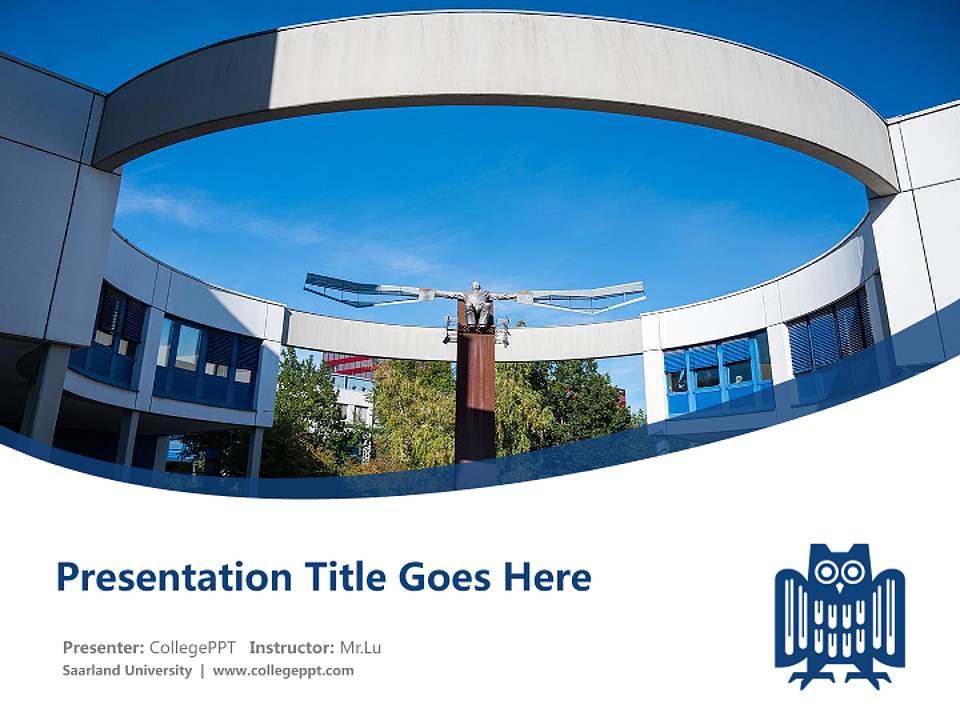 Saarland University Course/Courseware Creation PPT Template4:3 ratio PPT effect preview image5