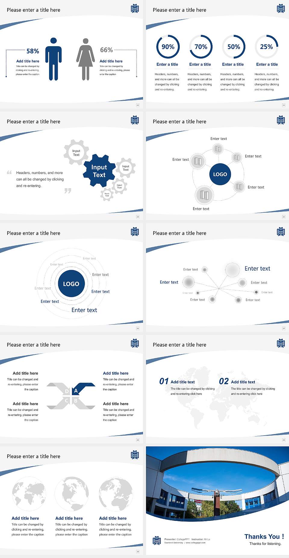 Saarland University Course/Courseware Creation PPT Template4:3 ratio PPT effect preview image4