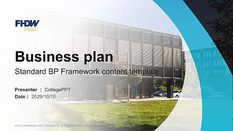 University of Applied Sciences for Business Competition/Entrepreneurship Contest PPT Template