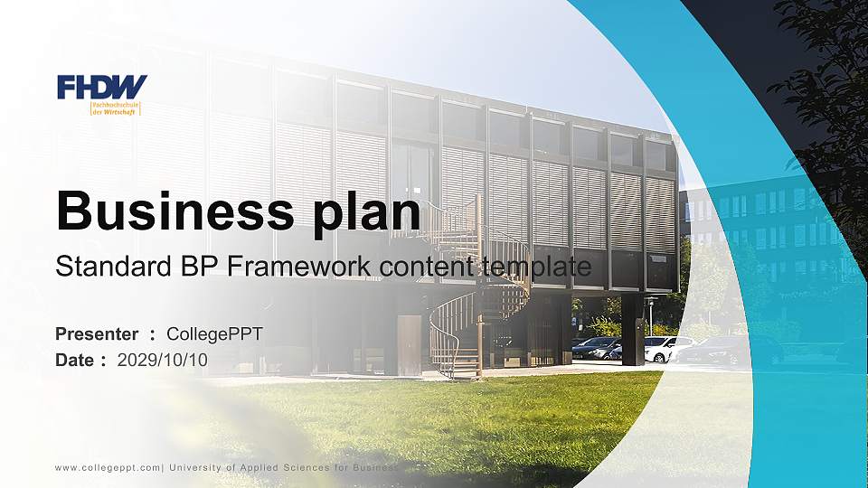 University of Applied Sciences for Business Competition/Entrepreneurship Contest PPT Template16:9 ratio PPT effect preview image