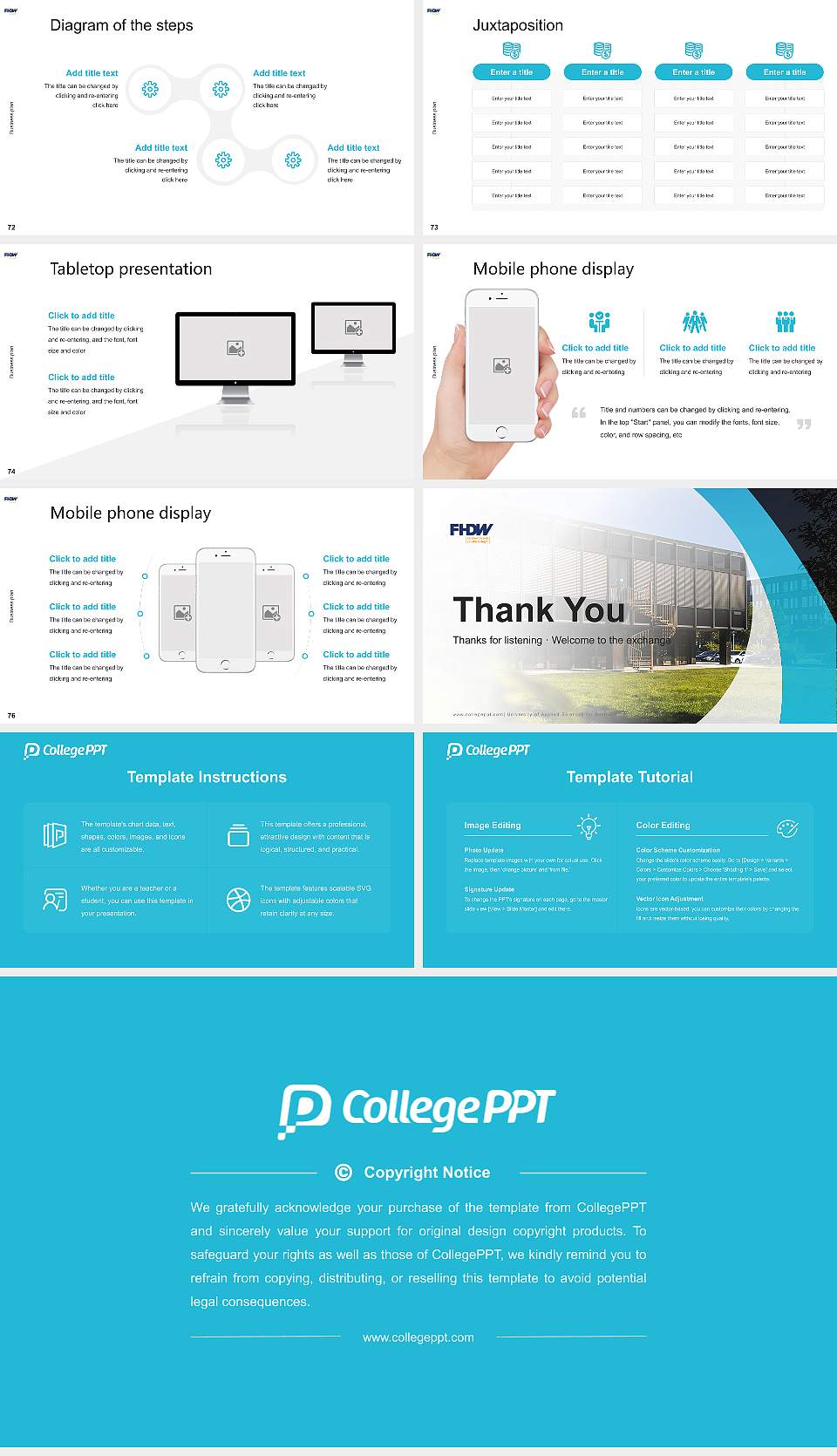 University of Applied Sciences for Business Competition/Entrepreneurship Contest PPT Template16:9 ratio PPT effect preview image9