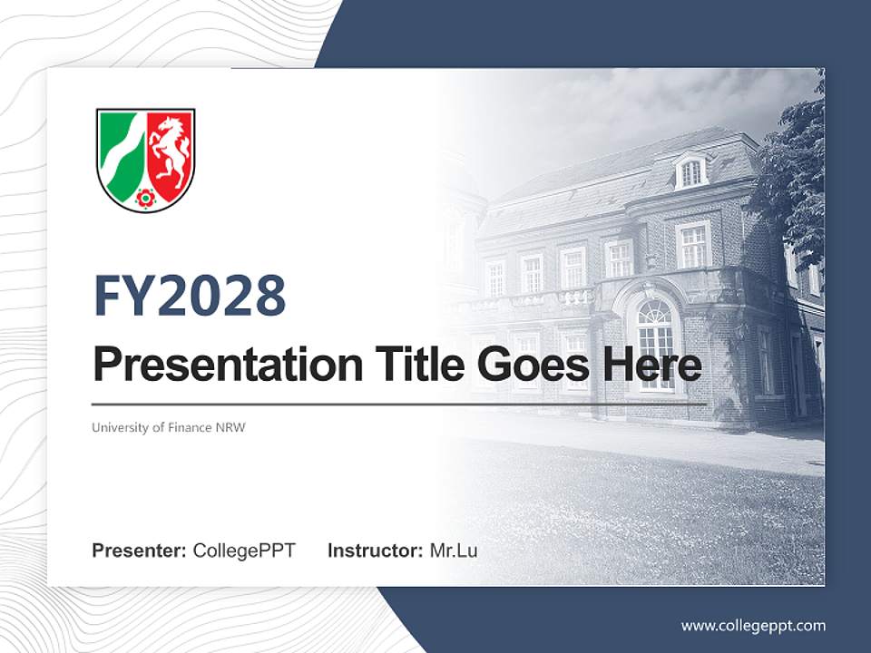 University of Finance NRW Academic Presentation/Research Findings Report PPT Template4:3 ratio PPT effect preview image5