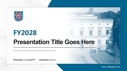 Thuringian University of Applied Sciences for Public Administration Academic Presentation/Research Findings Report PPT Template