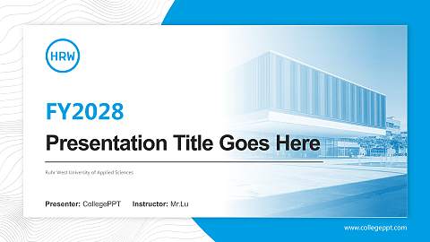 Ruhr West University of Applied Sciences Academic Presentation/Research Findings Report PPT Template