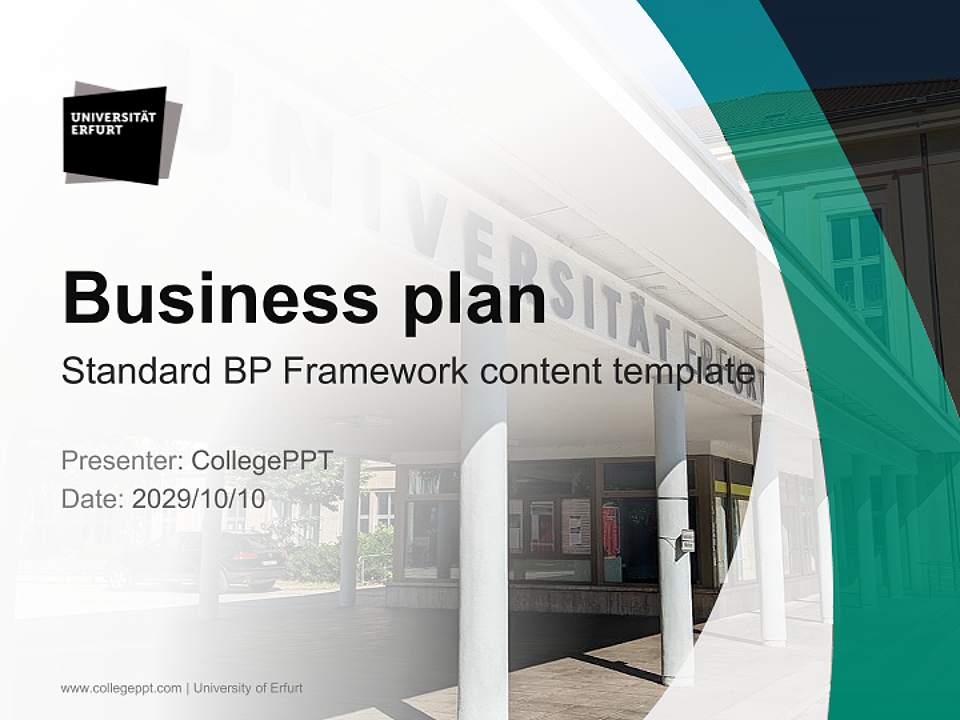 University of Erfurt Competition/Entrepreneurship Contest PPT Template4:3 ratio PPT effect preview image9