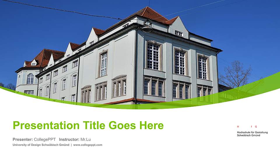 University of Design Schwäbisch Gmünd Course/Courseware Creation PPT Template16:9 ratio PPT effect preview image