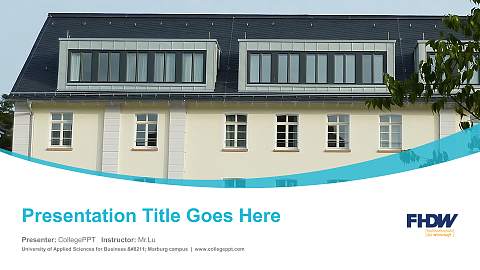 University of Applied Sciences for Business – Marburg campus Course/Courseware Creation PPT Template