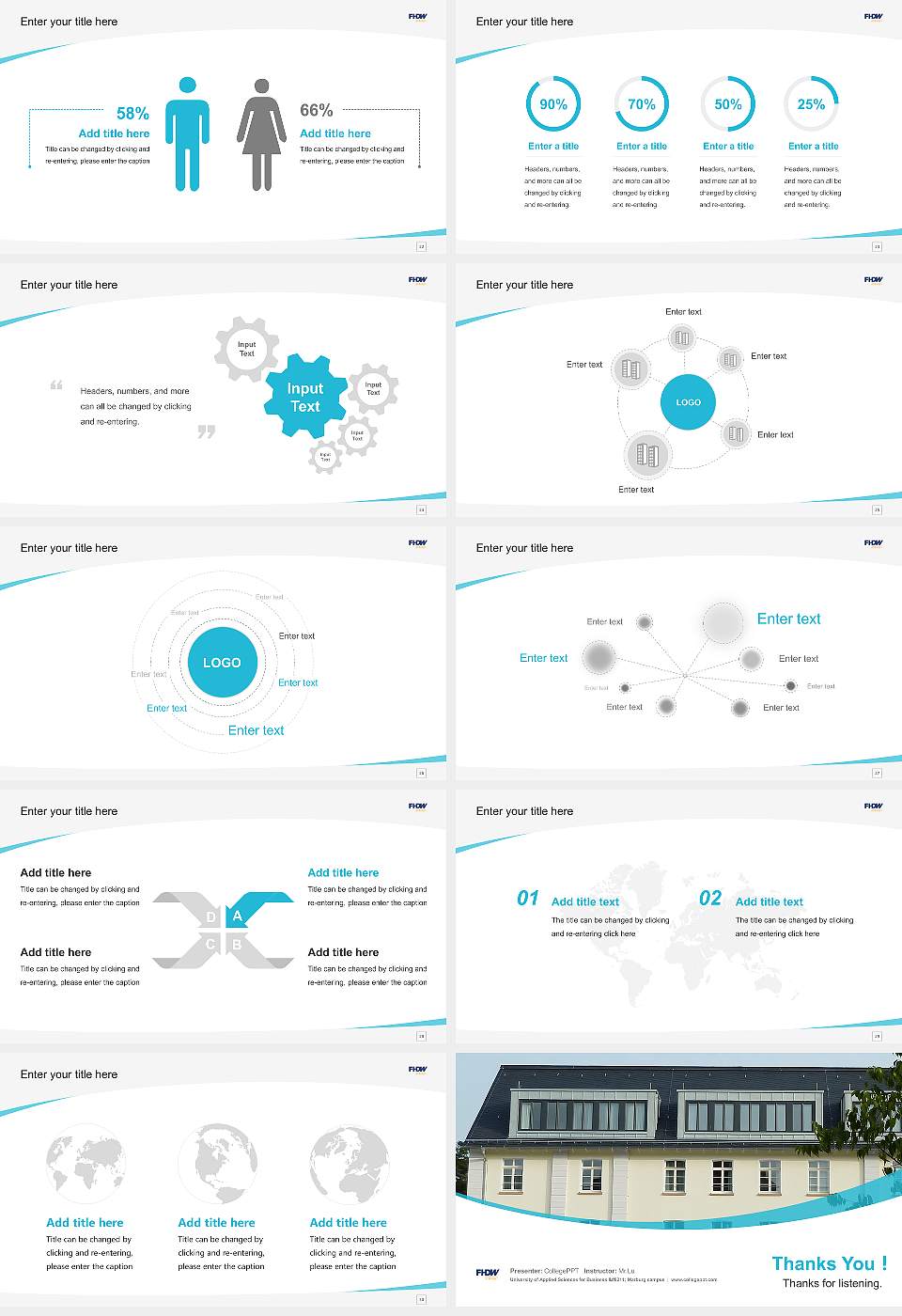 University of Applied Sciences for Business – Marburg campus Course/Courseware Creation PPT Template16:9 ratio PPT effect preview image4