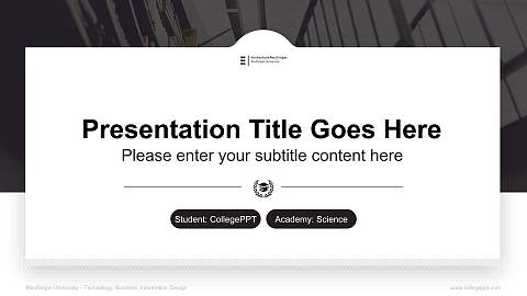 Reutlingen University – Technology, Business, Informatics, Design National Scholarship Defense PPT Template