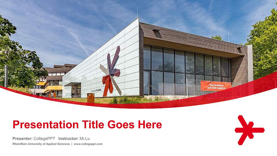 RheinMain University of Applied Sciences Course/Courseware Creation PPT Template16:9 ratio PPT effect preview image