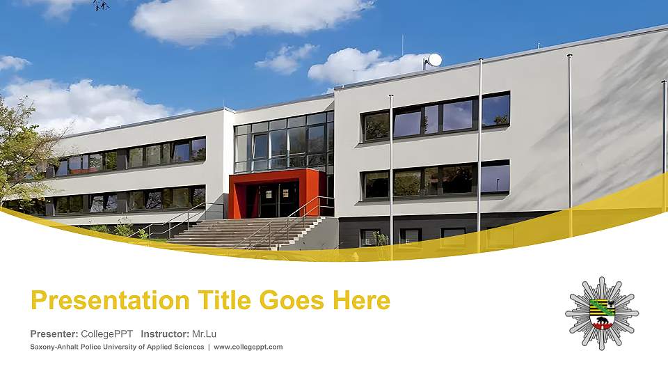 Saxony-Anhalt Police University of Applied Sciences Course/Courseware Creation PPT Template16:9 ratio PPT effect preview image