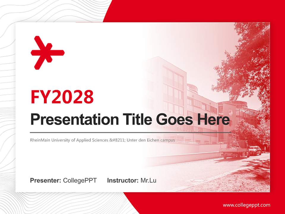 RheinMain University of Applied Sciences – Unter den Eichen campus Academic Presentation/Research Findings Report PPT Template4:3 ratio PPT effect preview image5
