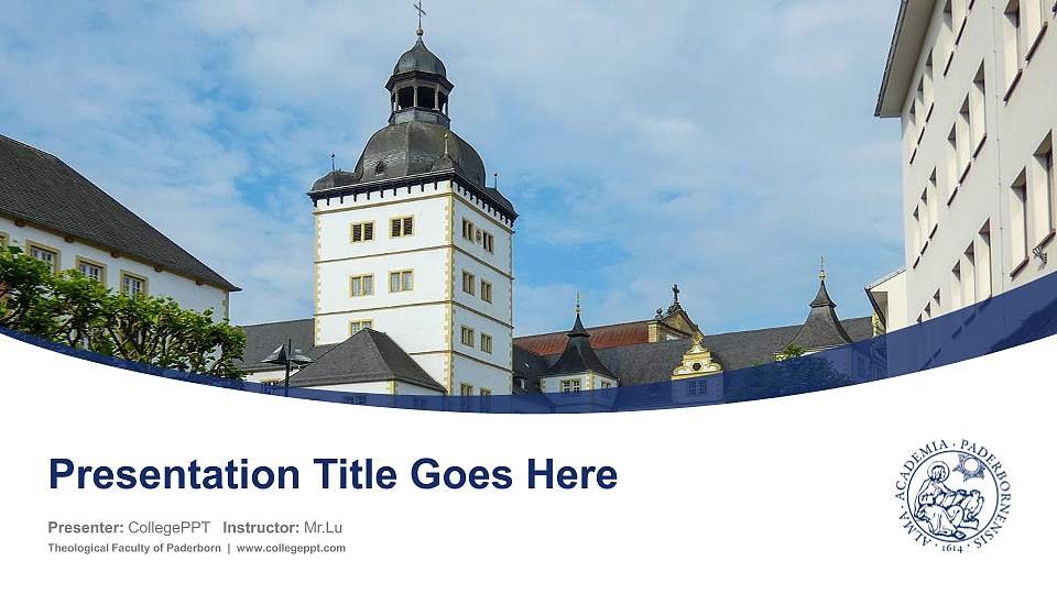 Theological Faculty of Paderborn Course/Courseware Creation PPT Template16:9 ratio PPT effect preview image