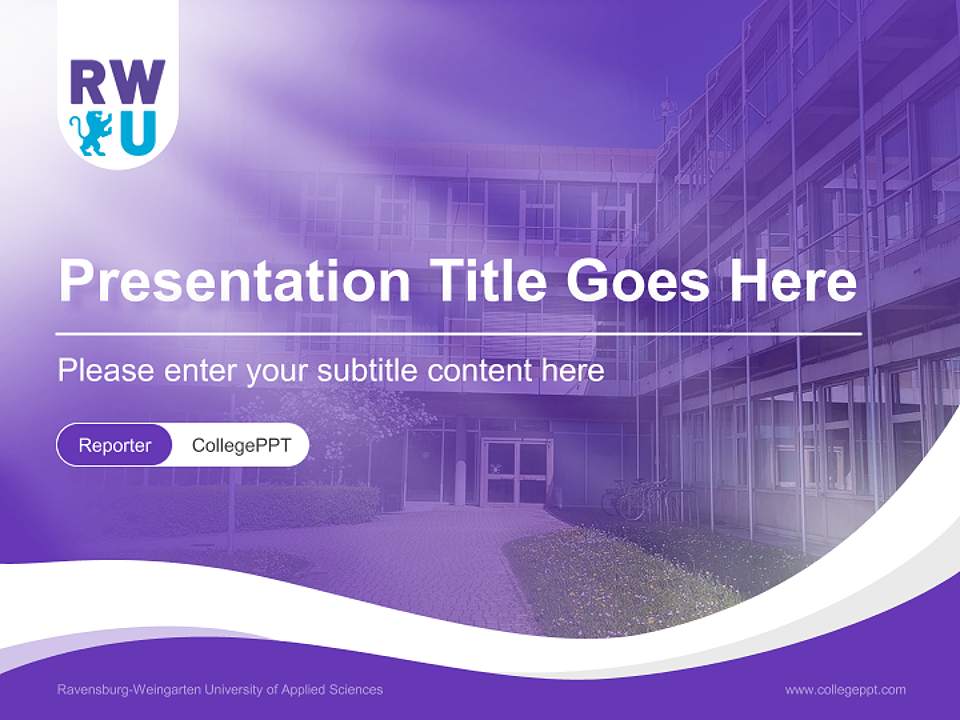 Ravensburg-Weingarten University of Applied Sciences Lecture Sharing and Networking Event PPT Template4:3 ratio PPT effect preview image4