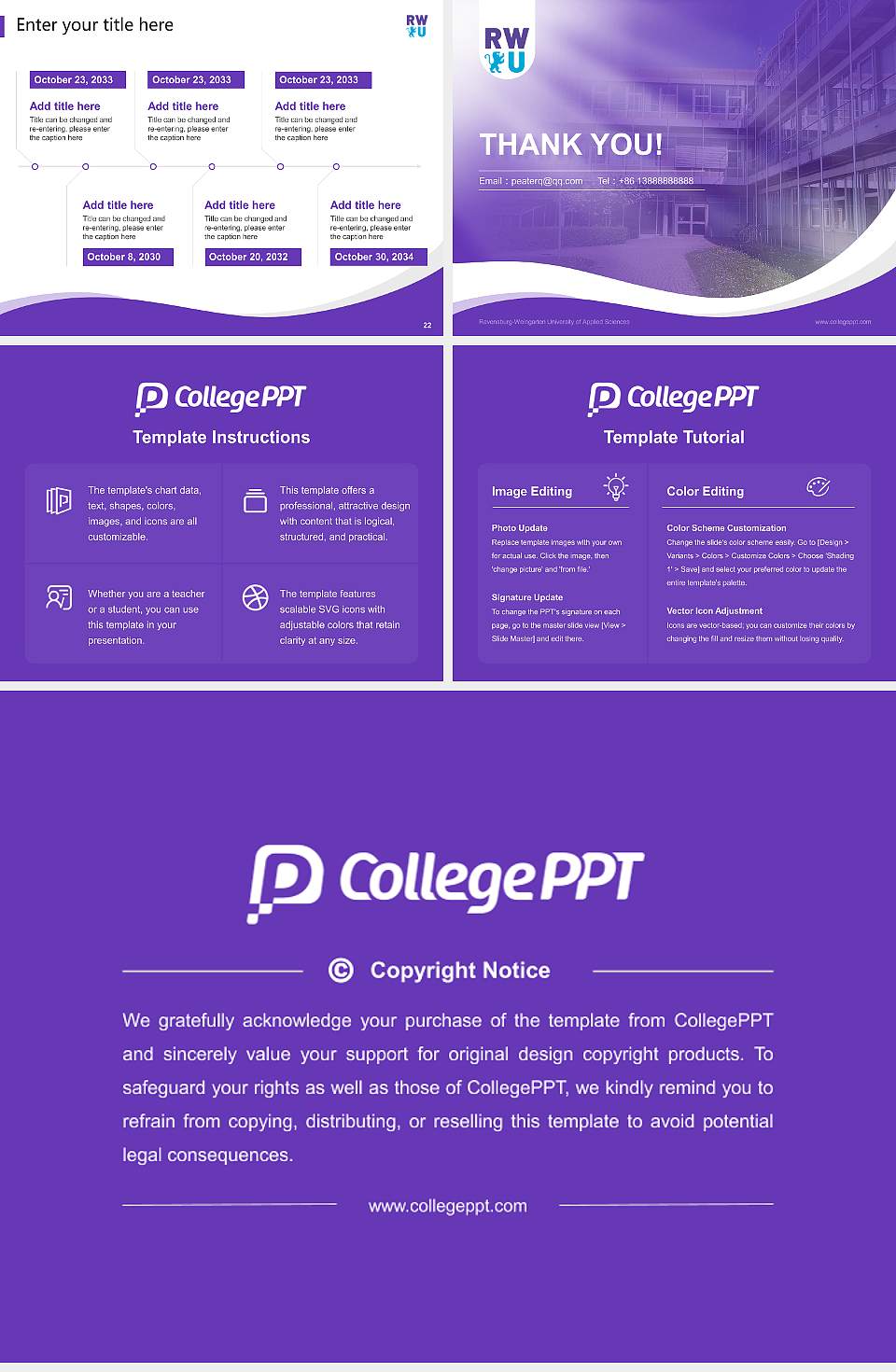 Ravensburg-Weingarten University of Applied Sciences Lecture Sharing and Networking Event PPT Template4:3 ratio PPT effect preview image4