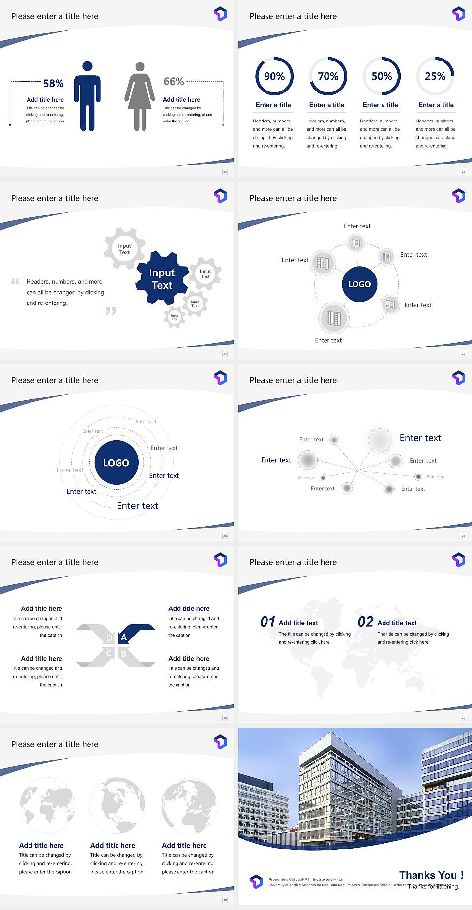 University of Applied Sciences for Small and Medium-Sized Enterprises – Berlin campus Course/Courseware Creation PPT Template4:3 ratio PPT effect preview image4