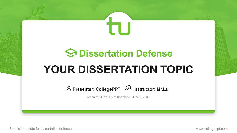 Technical University of Dortmund Graduation Thesis Defense PPT Template16:9 ratio PPT effect preview image