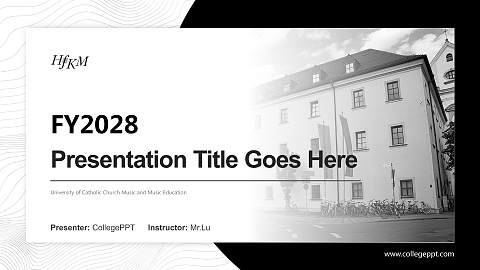 University of Catholic Church Music and Music Education Academic Presentation/Research Findings Report PPT Template