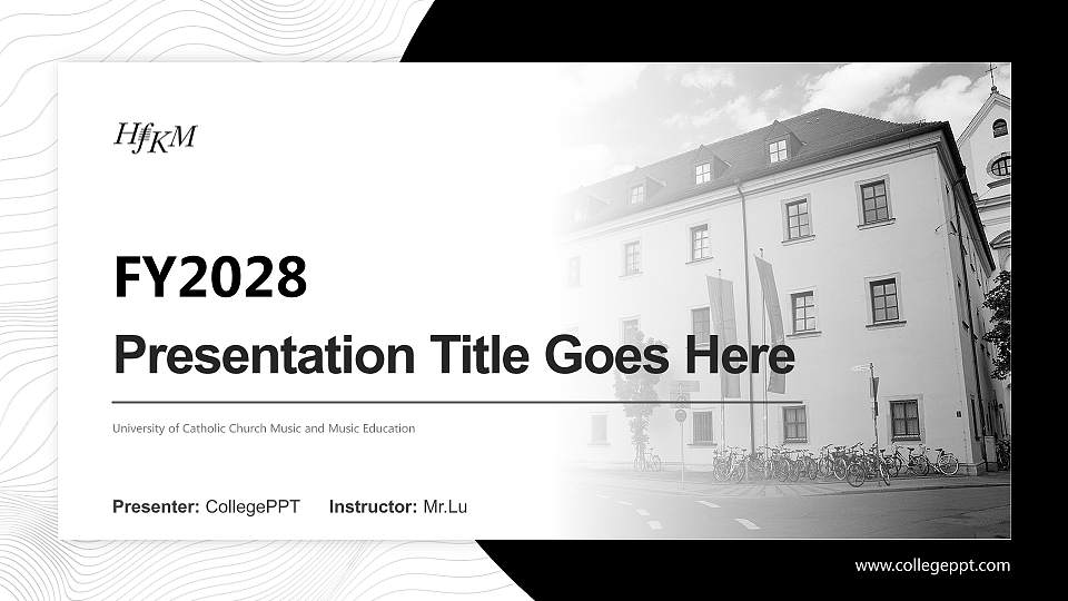 University of Catholic Church Music and Music Education Academic Presentation/Research Findings Report PPT Template16:9 ratio PPT effect preview image