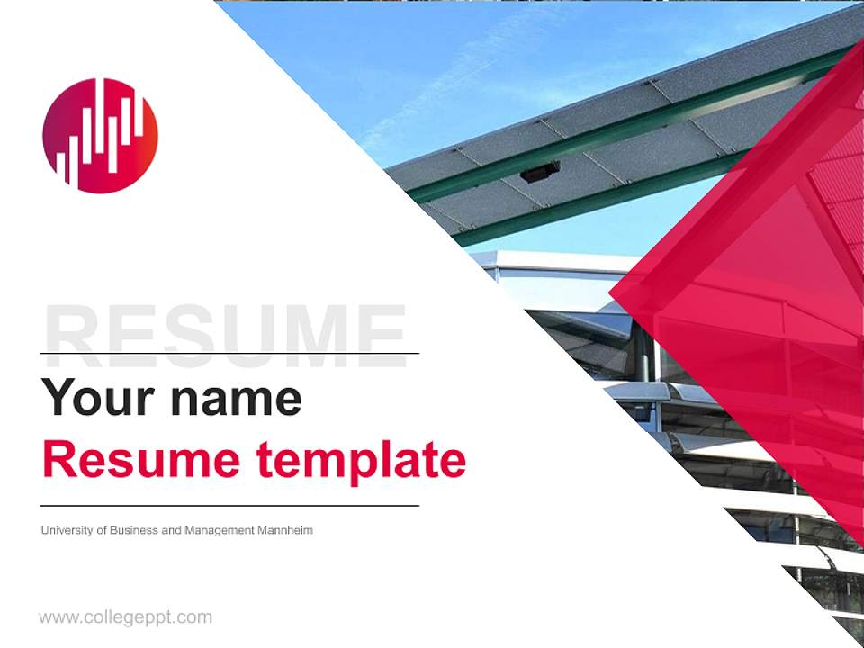 University of Business and Management Mannheim Resume PPT Template4:3 ratio PPT effect preview image5