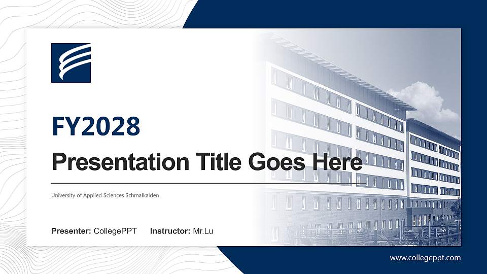 University of Applied Sciences Schmalkalden Academic Presentation/Research Findings Report PPT Template16:9 ratio PPT effect preview image