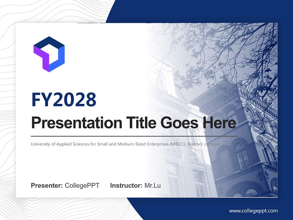 University of Applied Sciences for Small and Medium-Sized Enterprises – Rostock campus Academic Presentation/Research Findings Report PPT Template4:3 ratio PPT effect preview image5