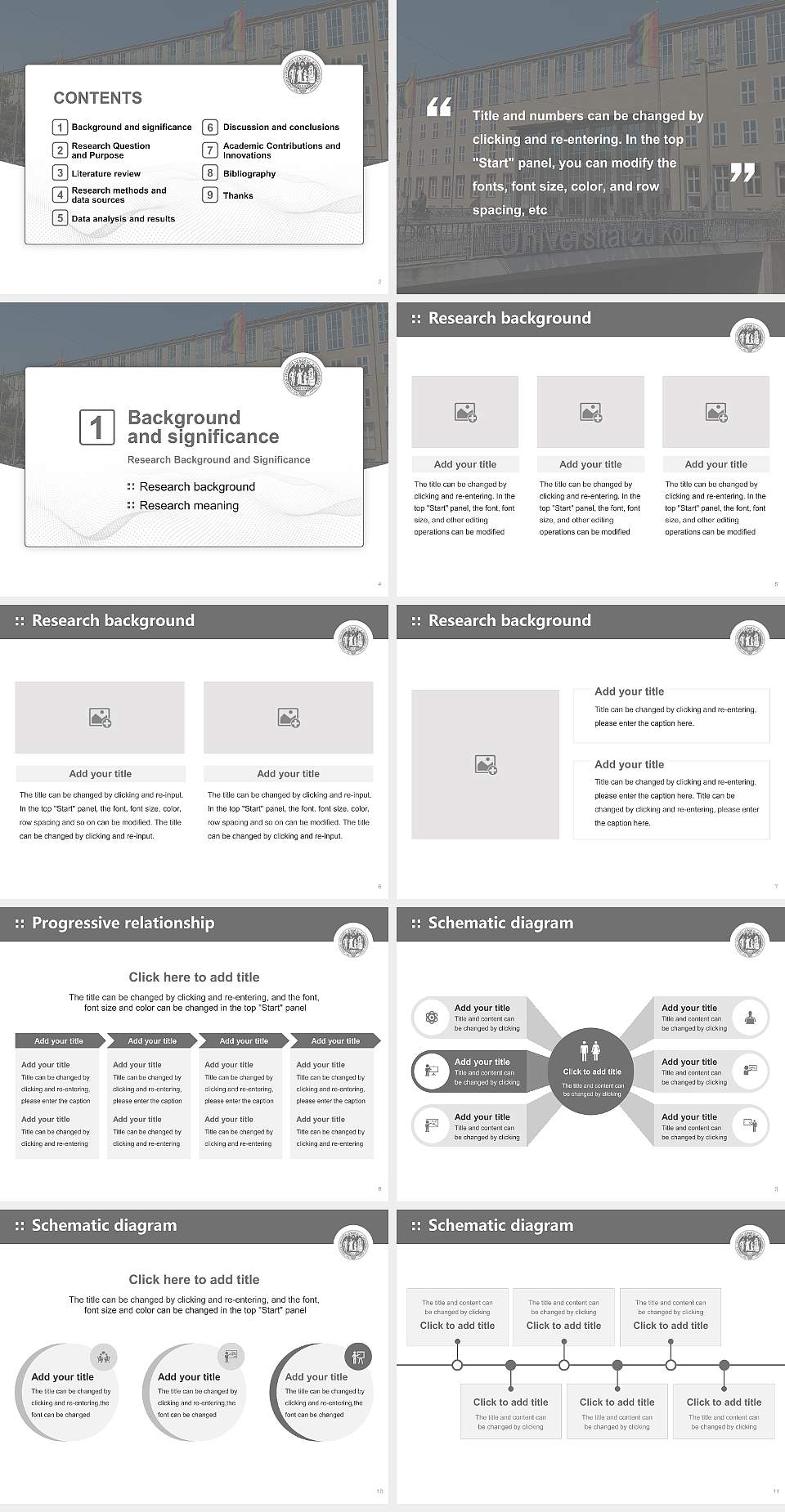 University of Cologne Graduation Thesis Defense PPT Template4:3 ratio PPT effect preview image2