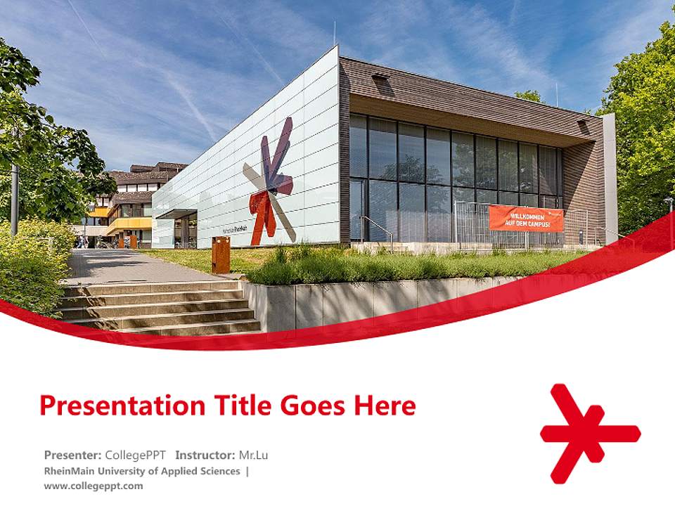 RheinMain University of Applied Sciences Course/Courseware Creation PPT Template4:3 ratio PPT effect preview image5