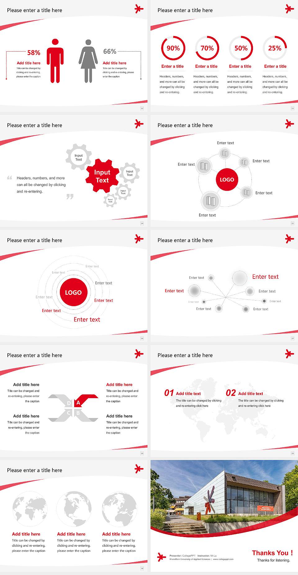 RheinMain University of Applied Sciences Course/Courseware Creation PPT Template4:3 ratio PPT effect preview image4