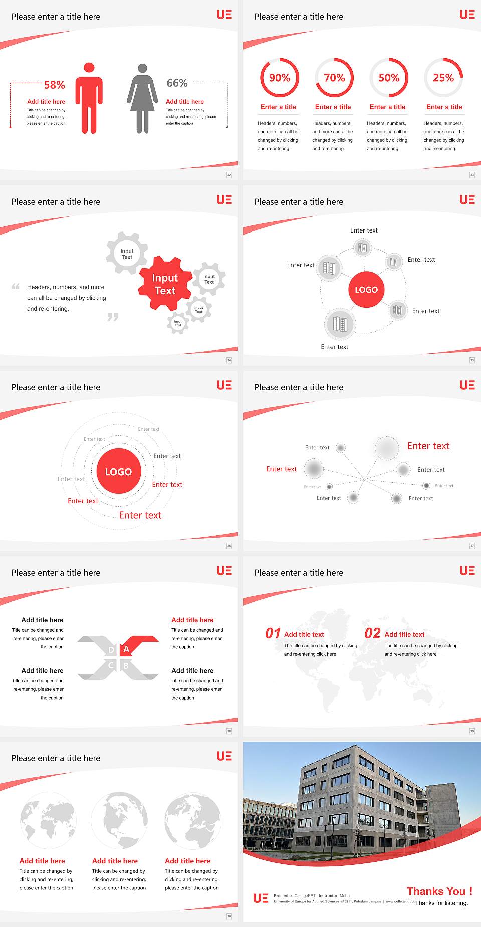University of Europe for Applied Sciences – Potsdam campus Course/Courseware Creation PPT Template4:3 ratio PPT effect preview image4