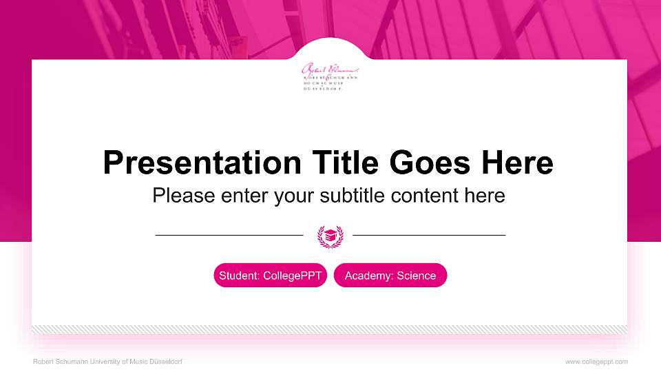 Robert Schumann University of Music Düsseldorf National Scholarship Defense PPT Template16:9 ratio PPT effect preview image